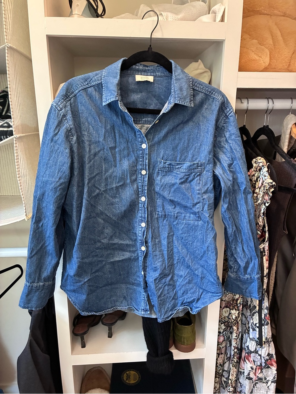 AYR Denim Button-Down Shirt in Blue